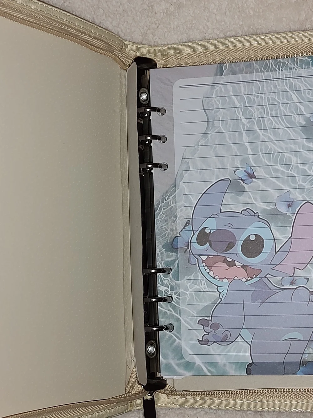 New! Stitch A5 Size Soft Cover Binder Notebook With Zipper